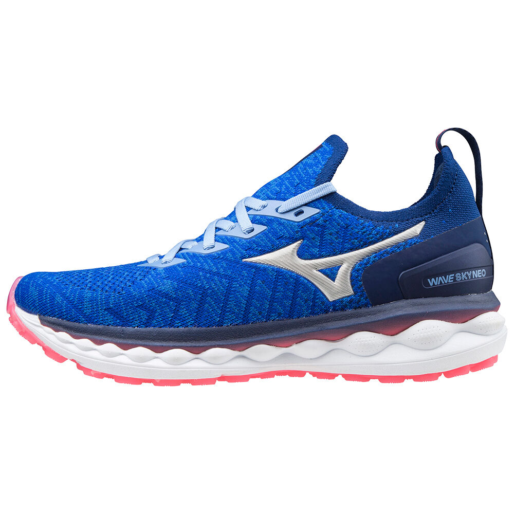 Scarpe Running Mizuno Wave Sky Neo Donna - Blu/Argento/Rosa - 98671-JEXM